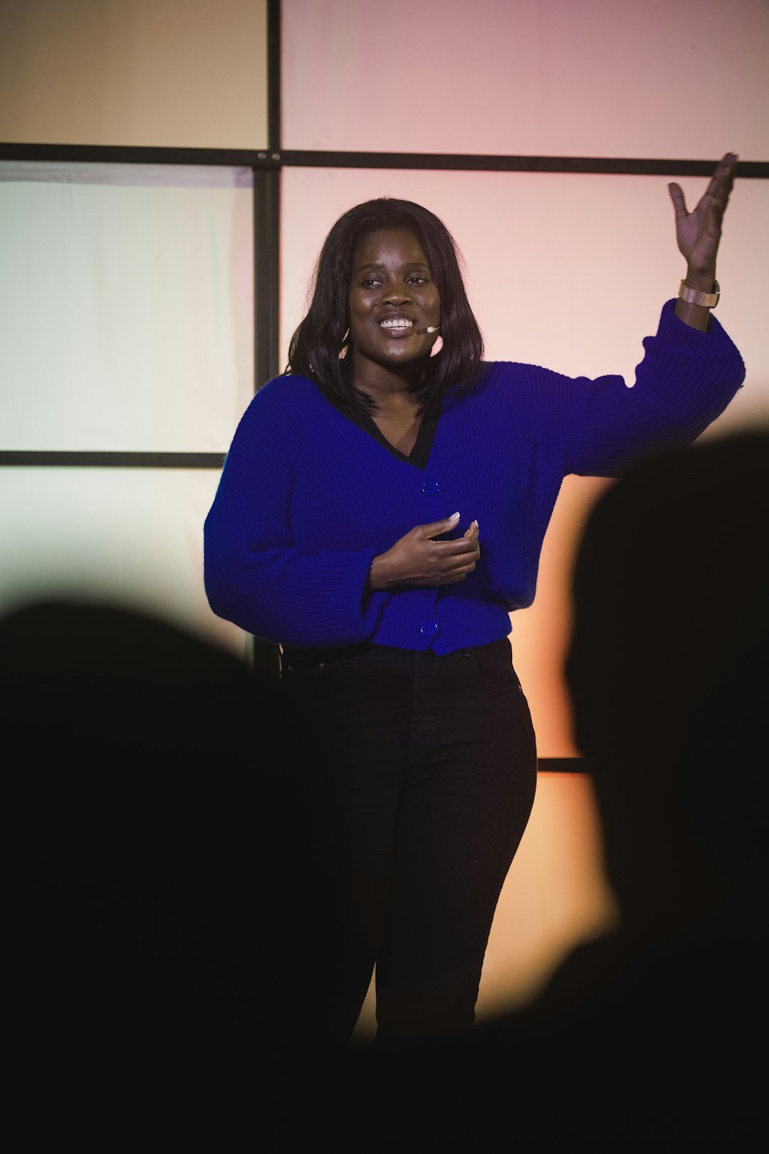 Professional speaker presenting at a conference